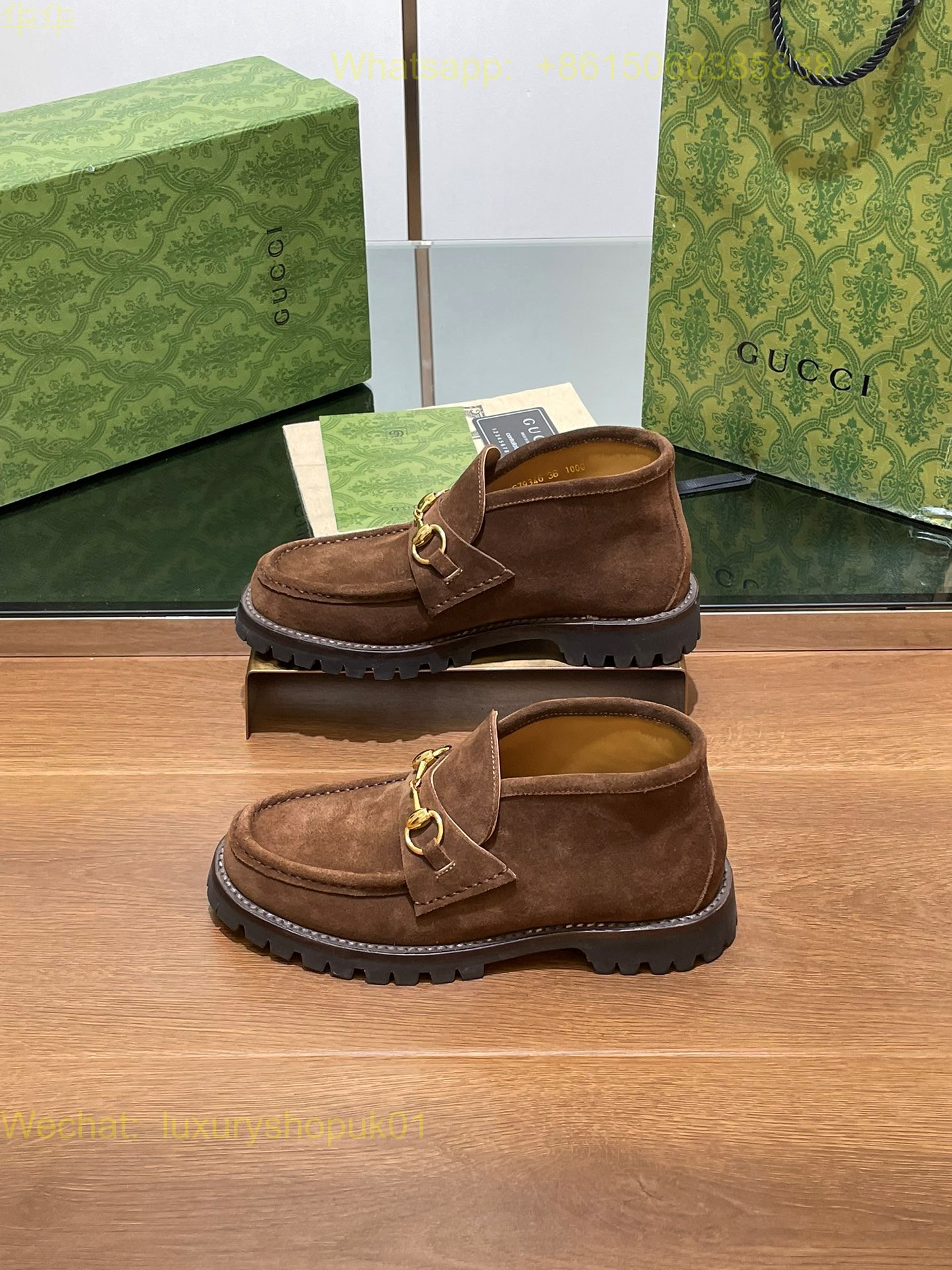 Gucci Suede Slip-On Loafers Women Shoes