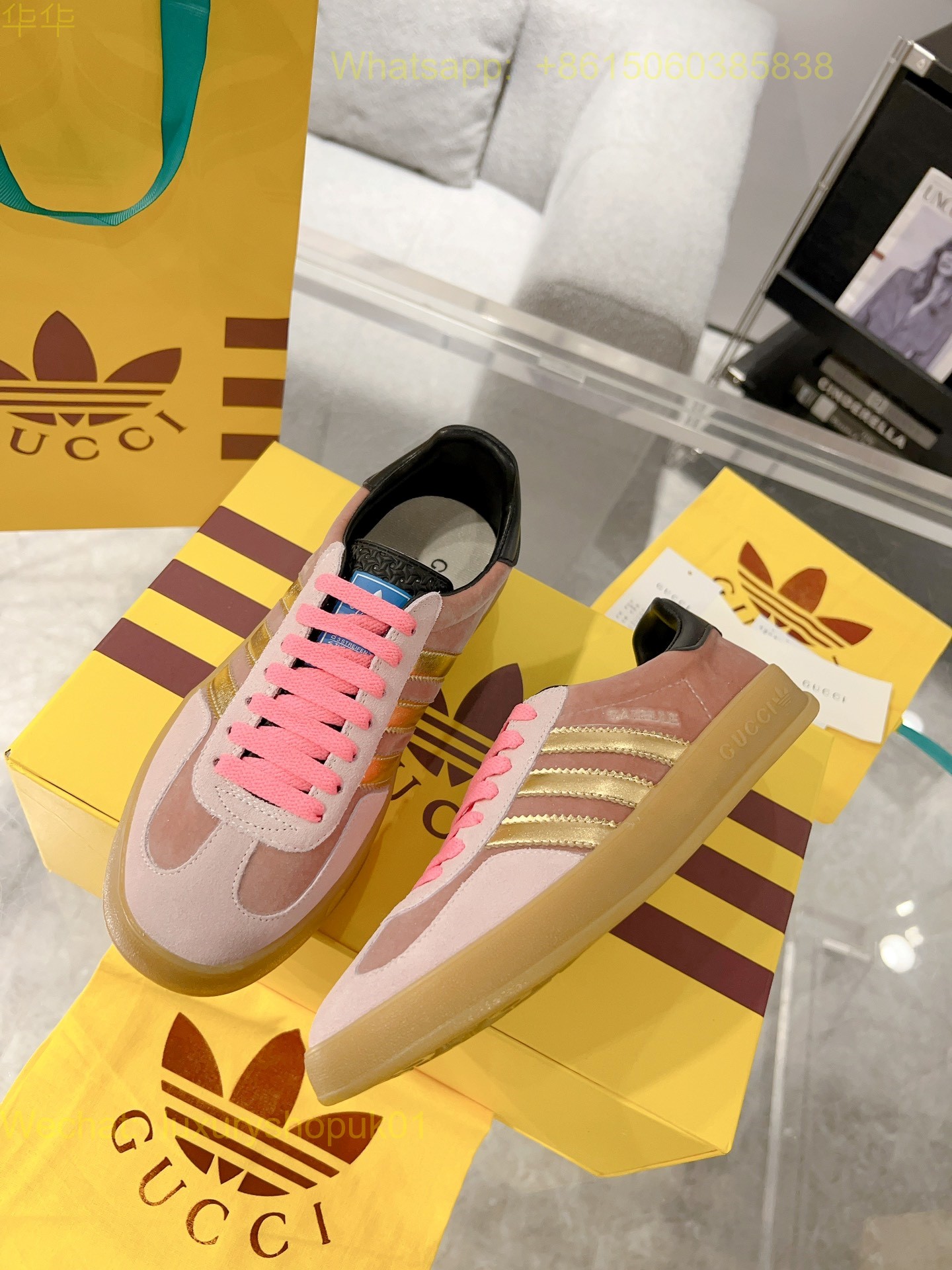 Adidas x Gucci Gazelle sneaker Mens Women Shoes