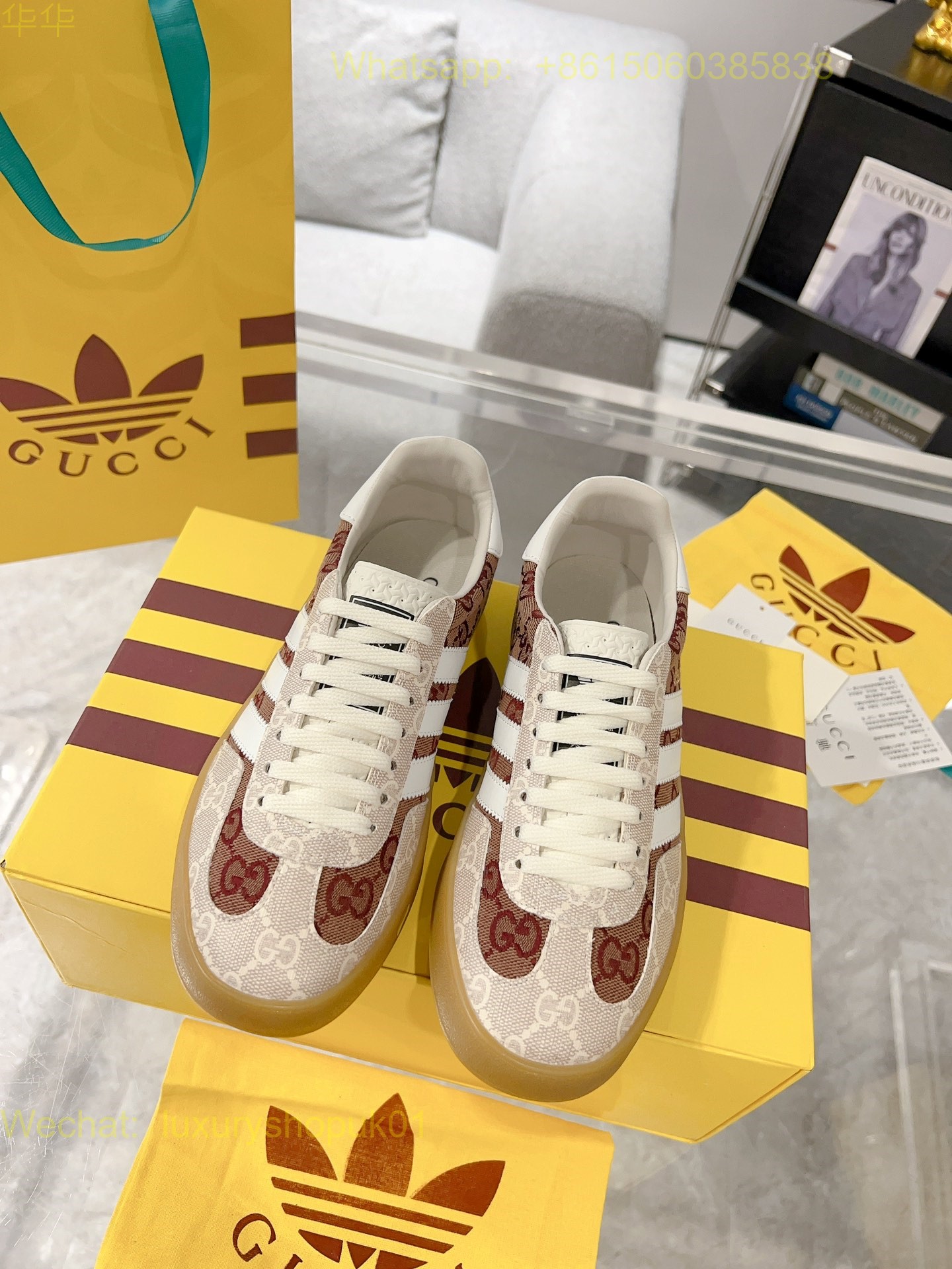 Adidas x Gucci Gazelle sneaker Mens Women Shoes