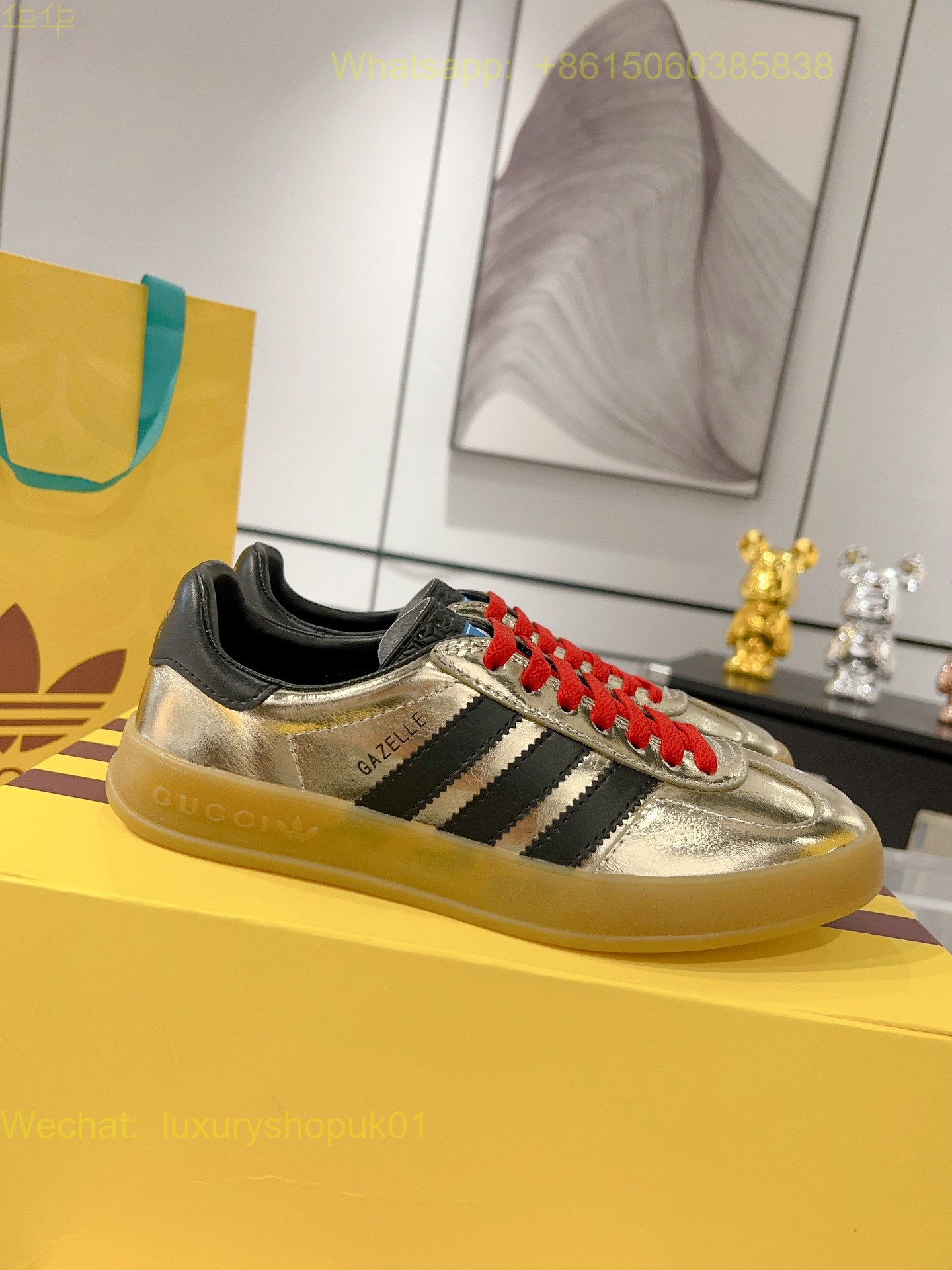 Adidas x Gucci Gazelle sneaker Mens Women Shoes