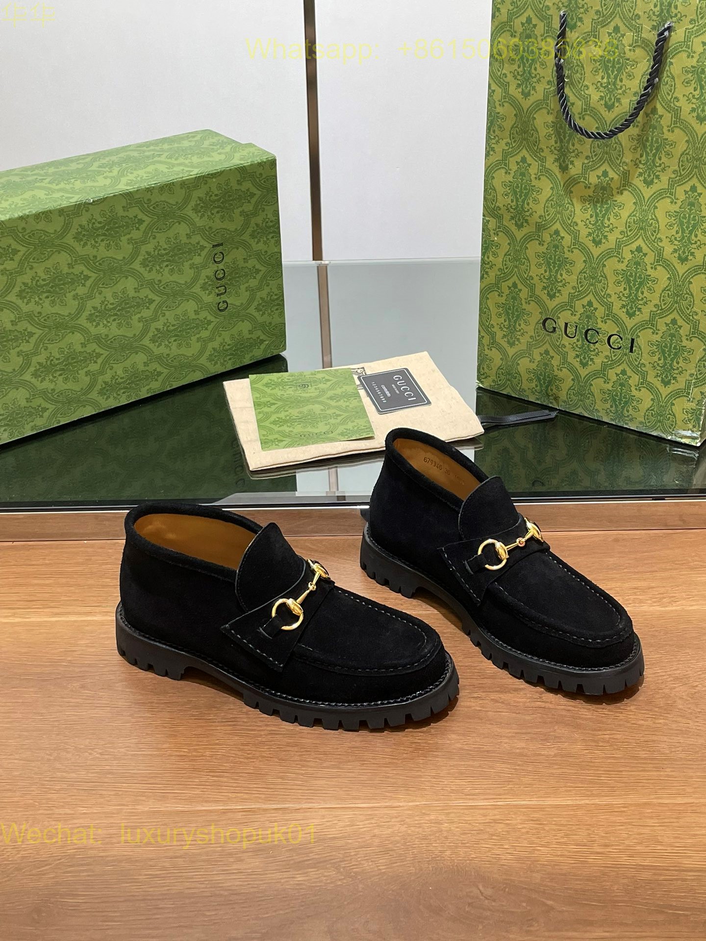 Gucci Suede Slip-On Loafers Women Shoes