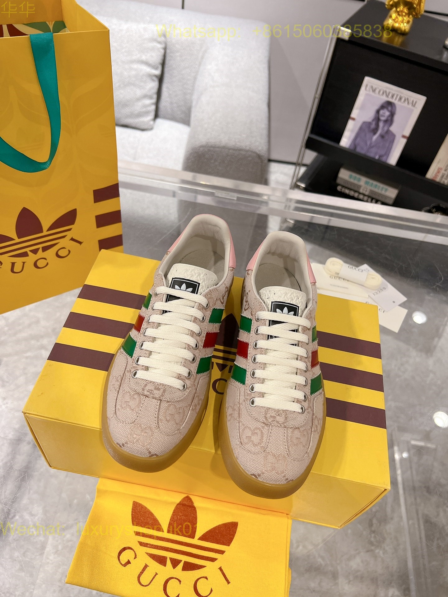 Adidas x Gucci Gazelle sneaker Mens Women Shoes