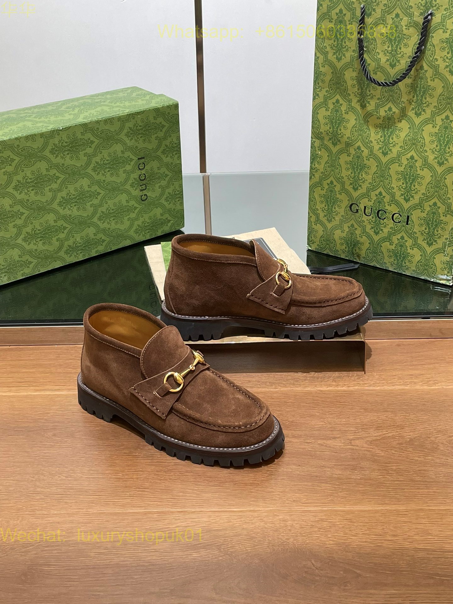 Gucci Suede Slip-On Loafers Women Shoes