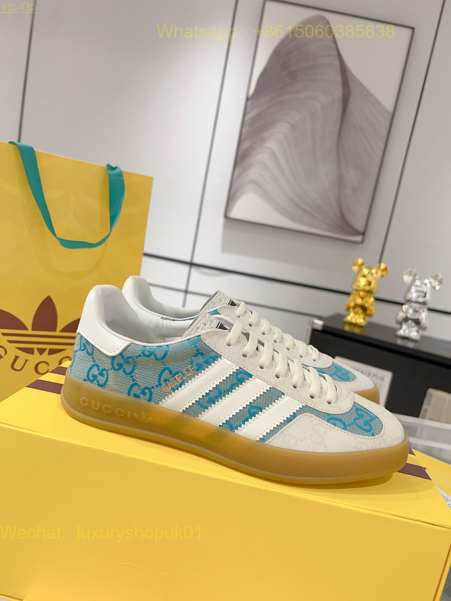 Adidas x Gucci Gazelle sneaker Mens Women Shoes