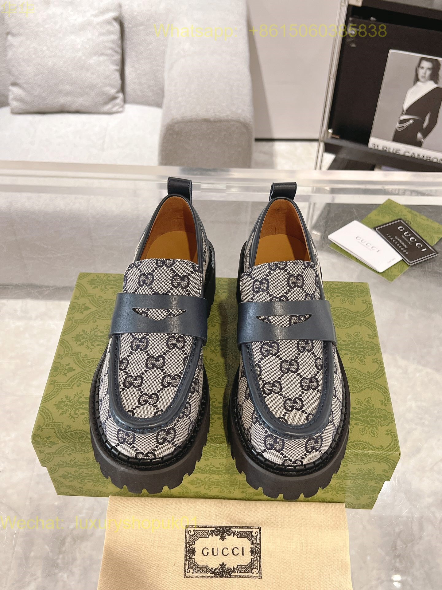 Gucci Horsebit-Detail Leather Slip-On Loafers Women Shoes