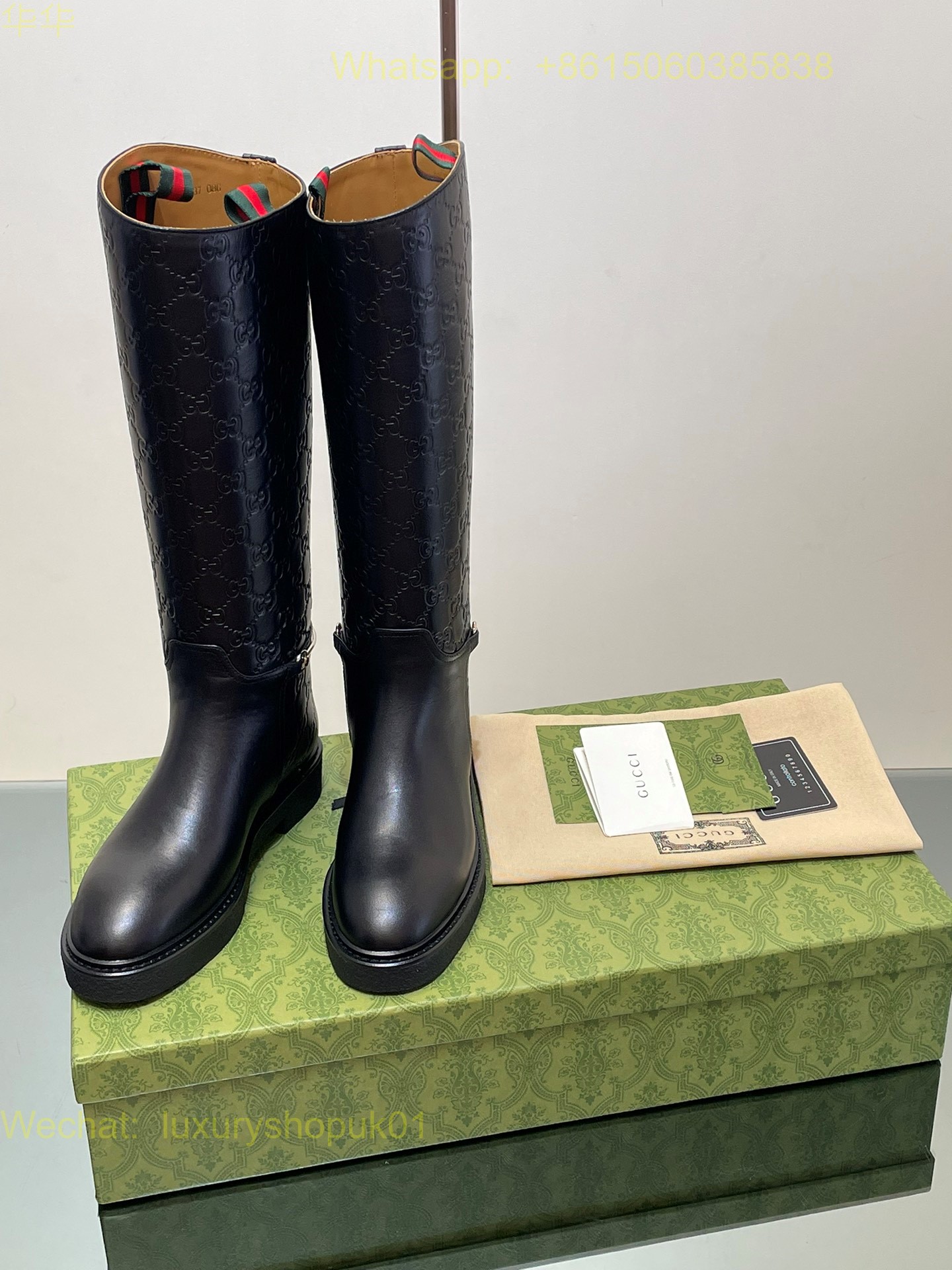 Gucci Maud Tall Flat Calf Length Boot Women Shoes