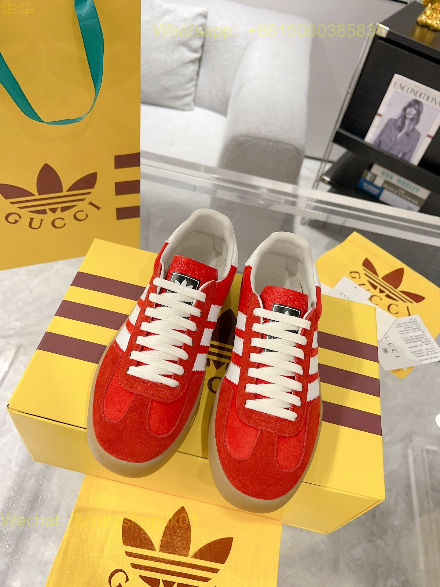 Adidas x Gucci Gazelle sneaker Mens Women Shoes