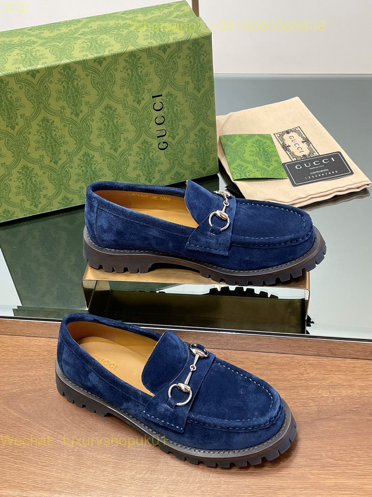 Gucci Suede Slip-On Loafers Women Shoes