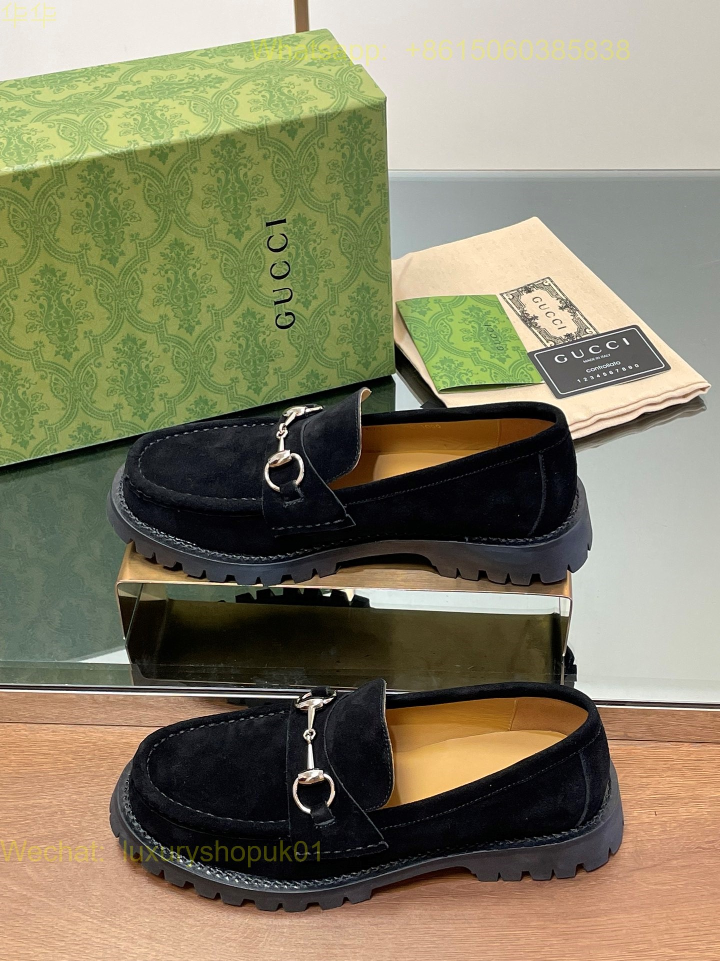 Gucci Suede Slip-On Loafers Women Shoes