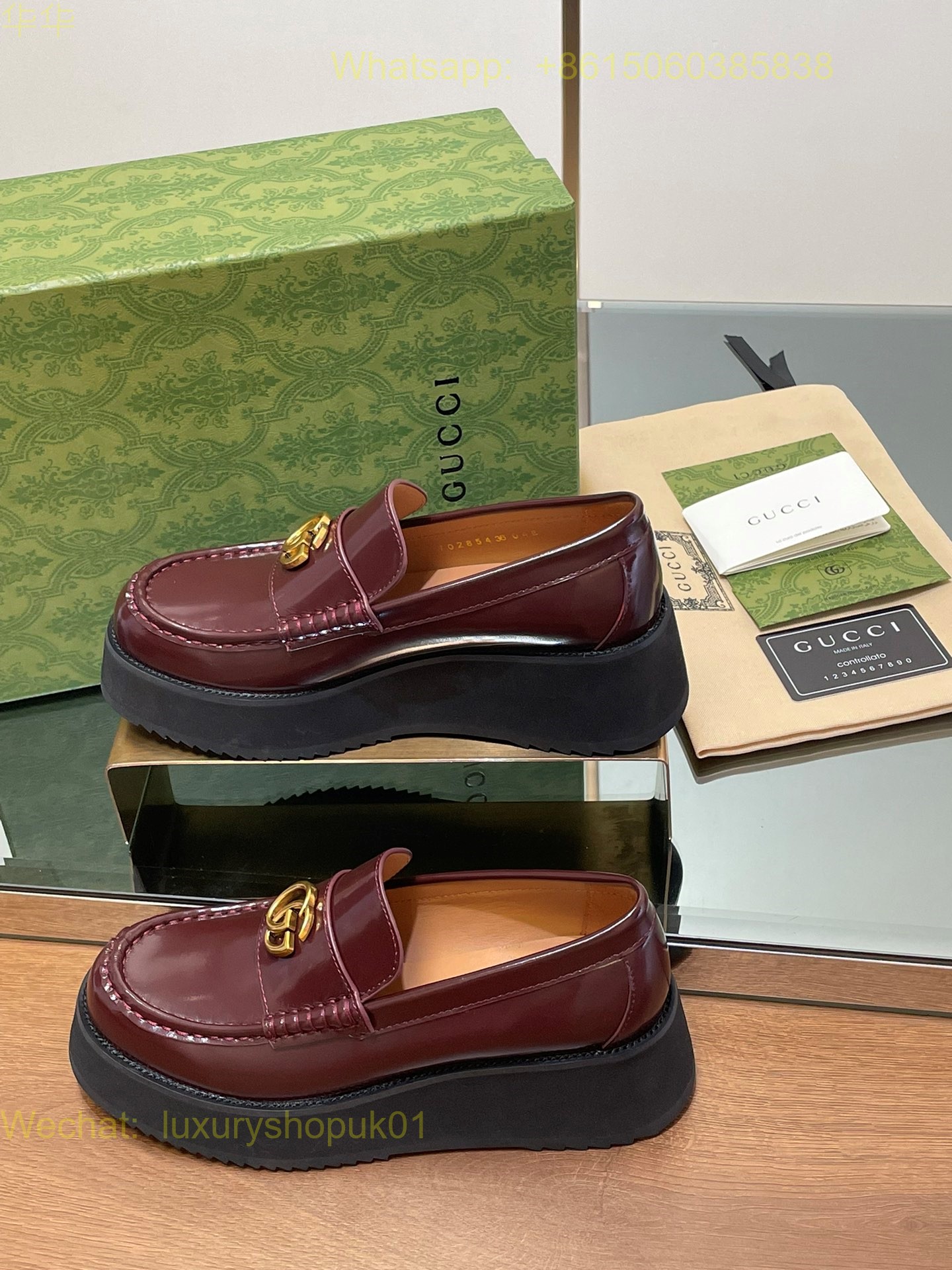 Gucci GG Logo Platform Loafer Women Shoes