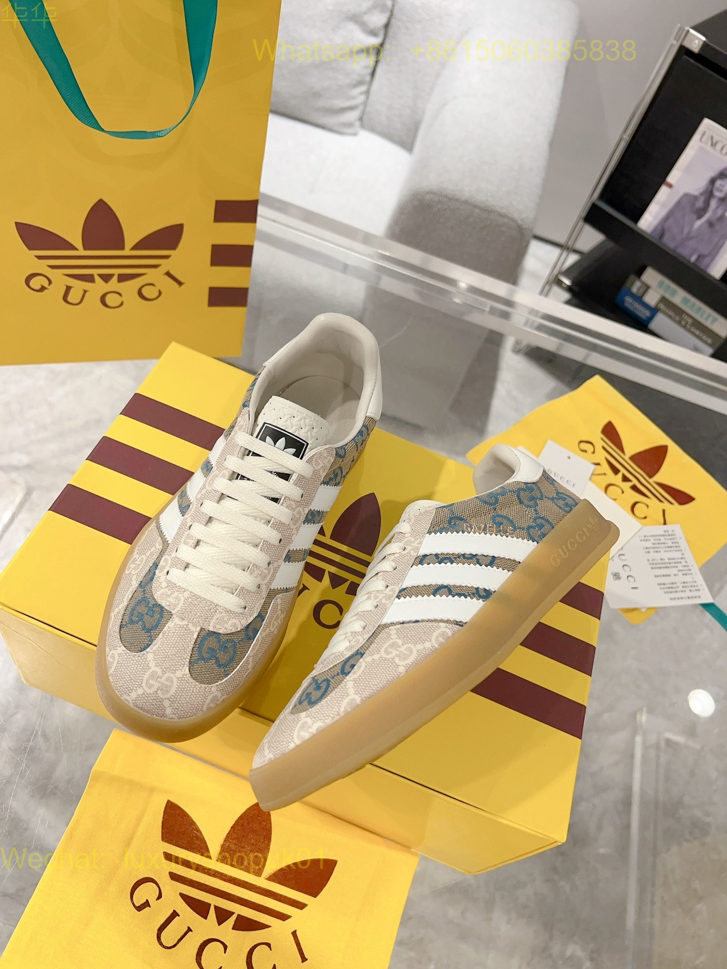 Adidas x Gucci Gazelle sneaker Mens Women Shoes