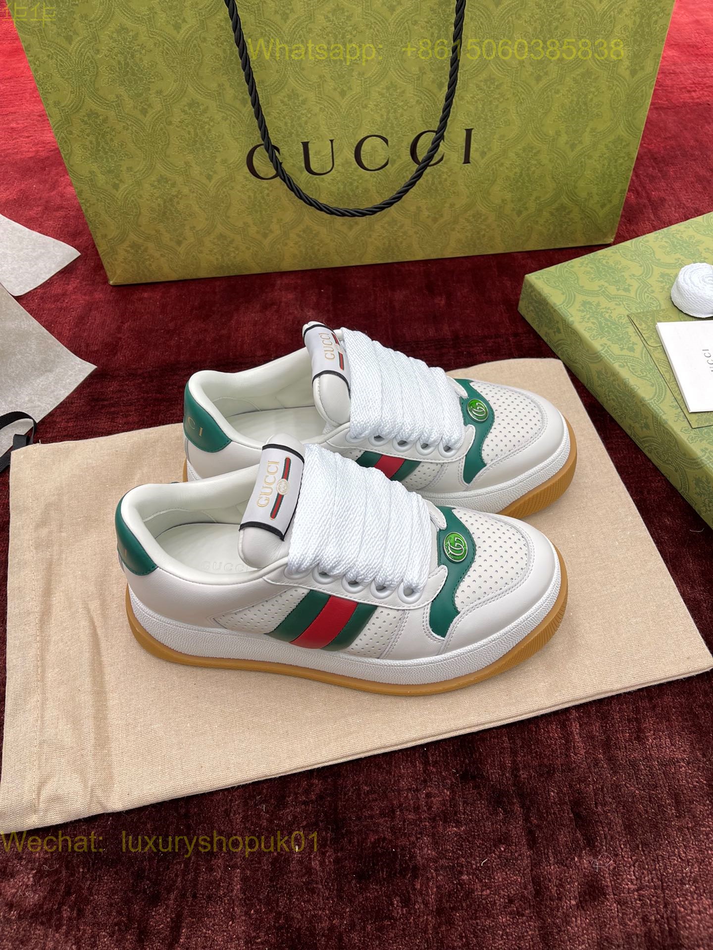 Gucci Screener platform Sneaker GG Canvas Women Mens Shoes