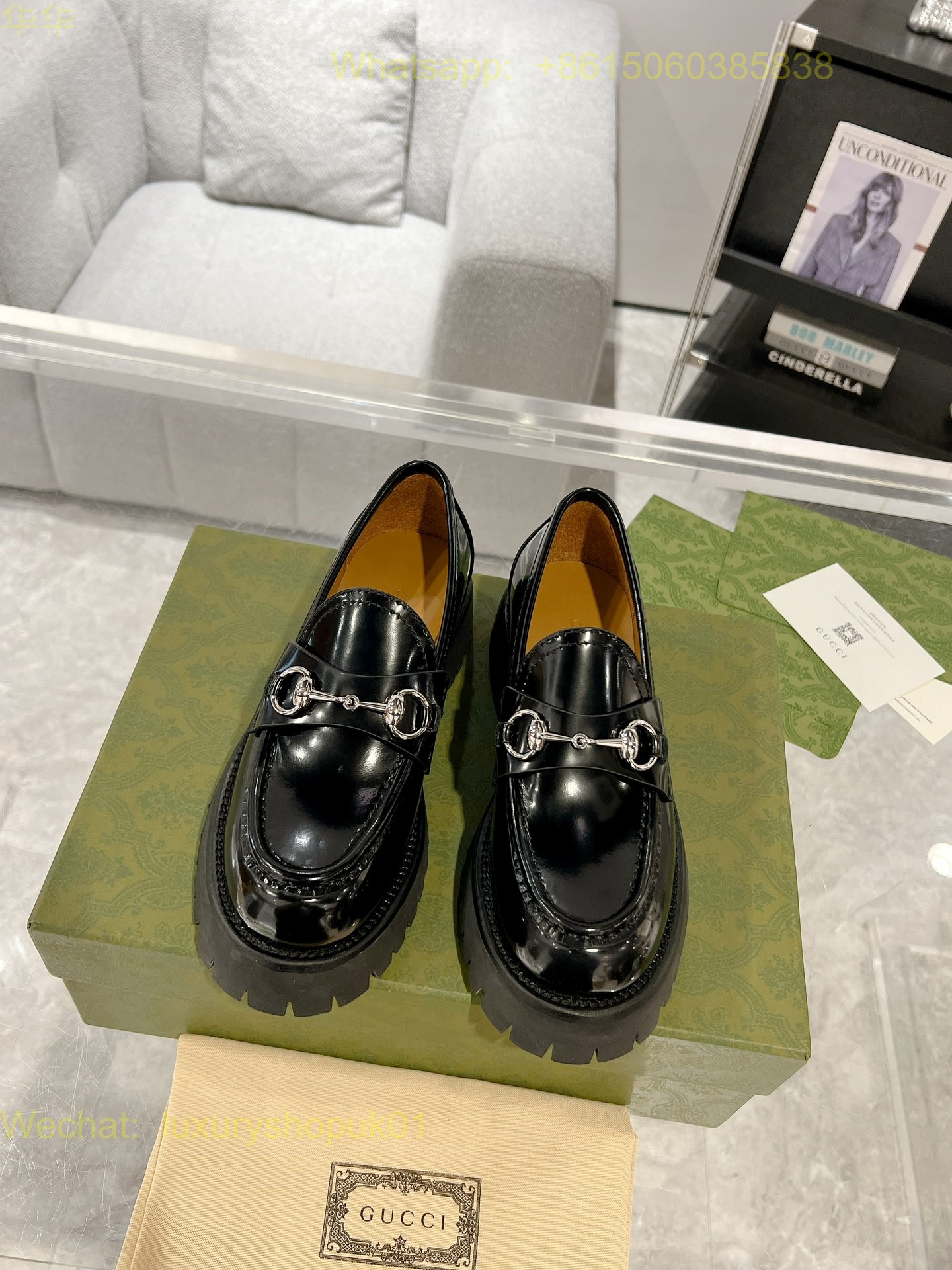 Gucci Leather Slip-On Loafers Women Shoes