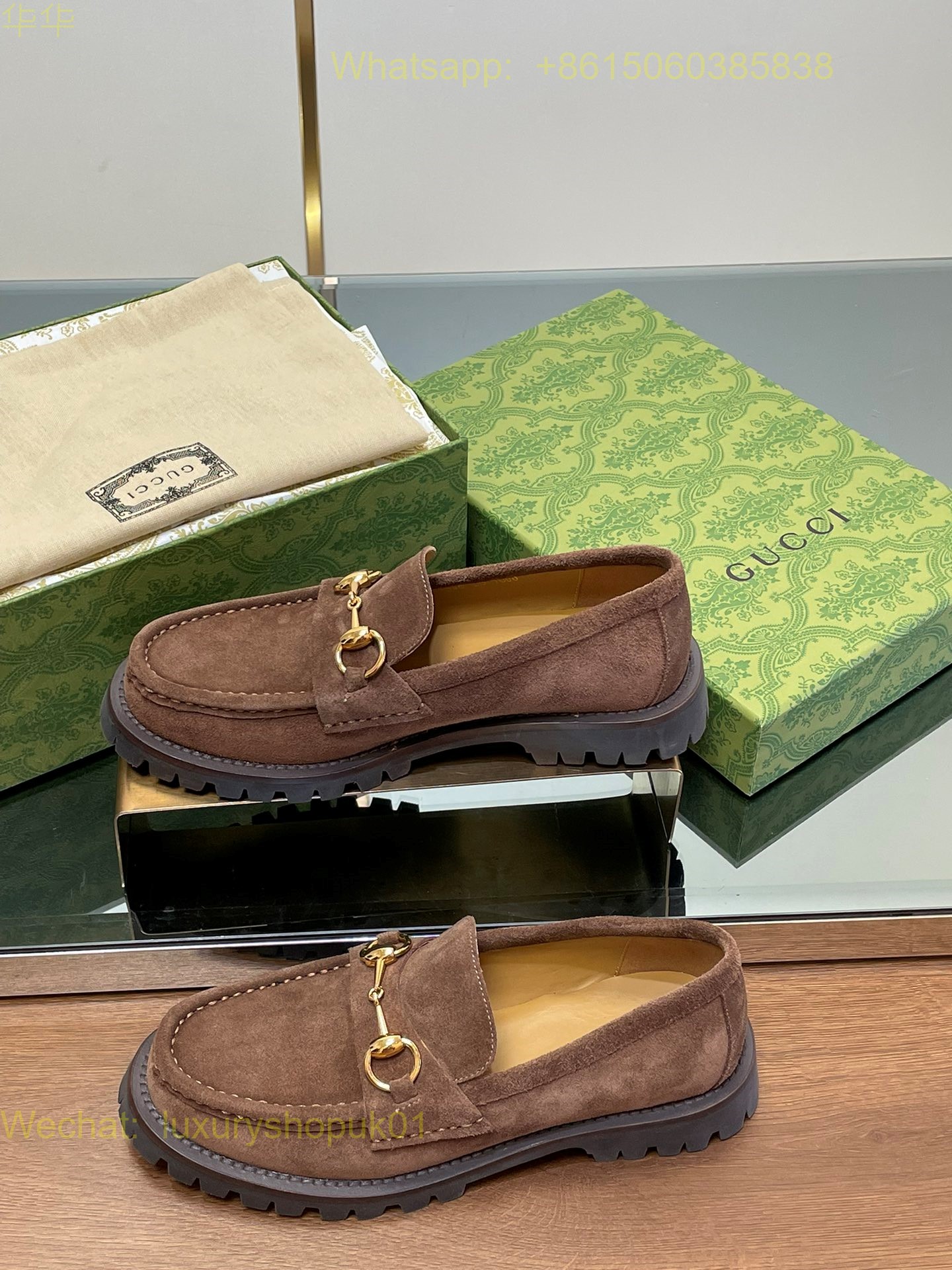 Gucci Suede Slip-On Loafers Women Shoes