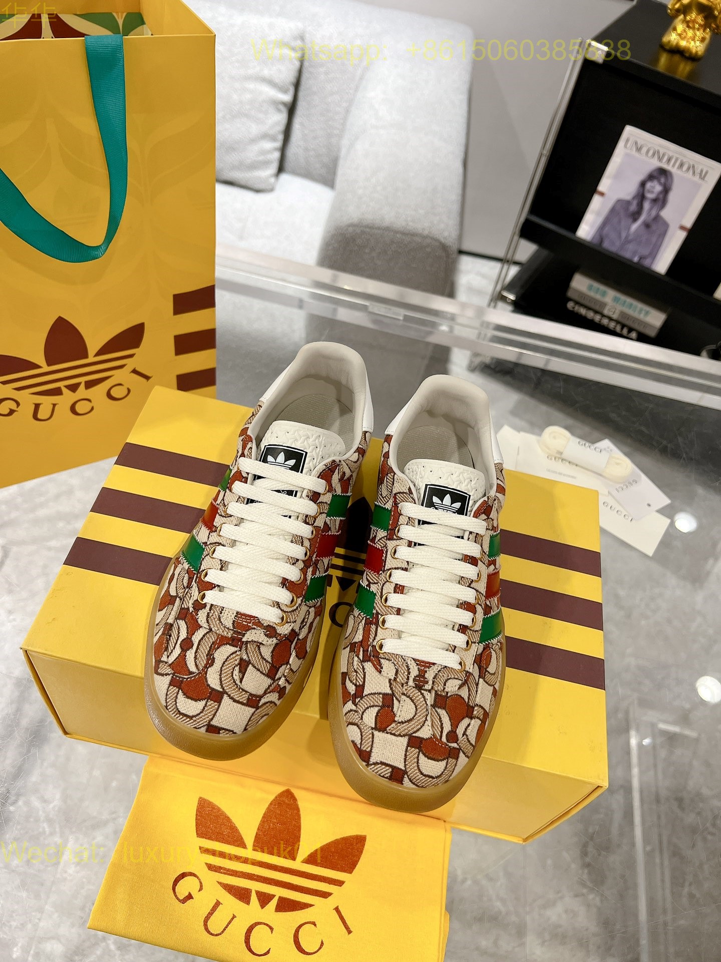 Adidas x Gucci Gazelle sneaker Mens Women Shoes