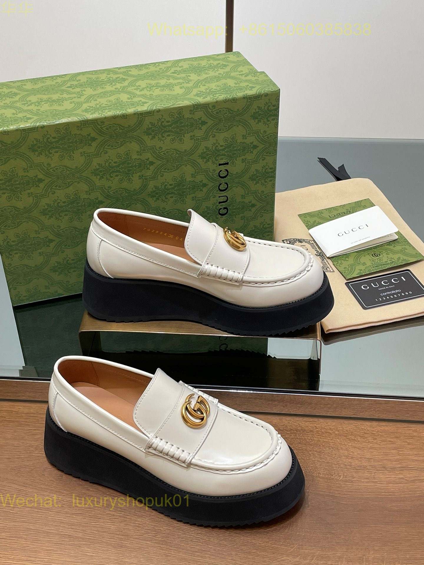 Gucci GG Logo Platform Loafer Women Shoes