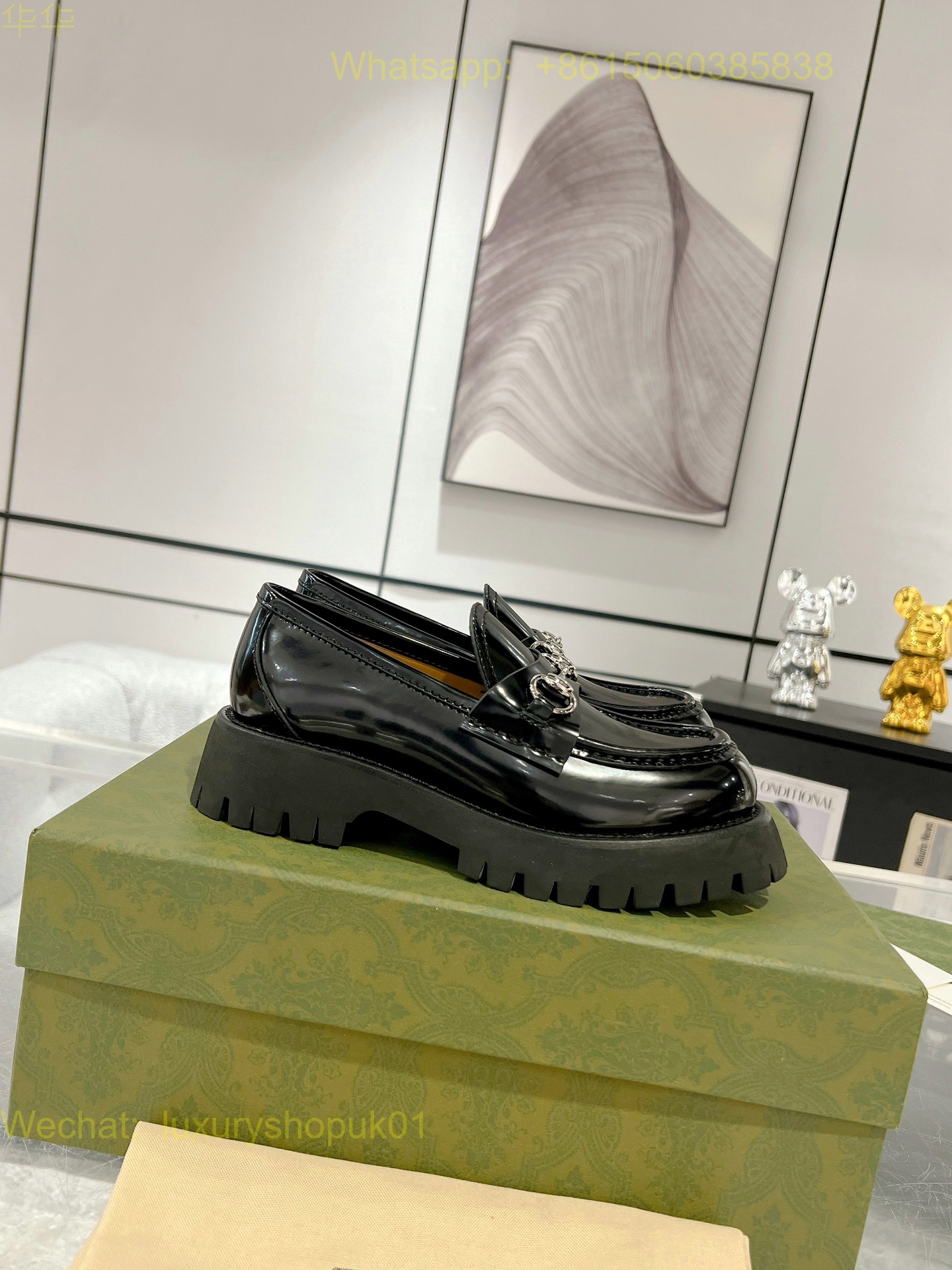 Gucci Leather Slip-On Loafers Women Shoes