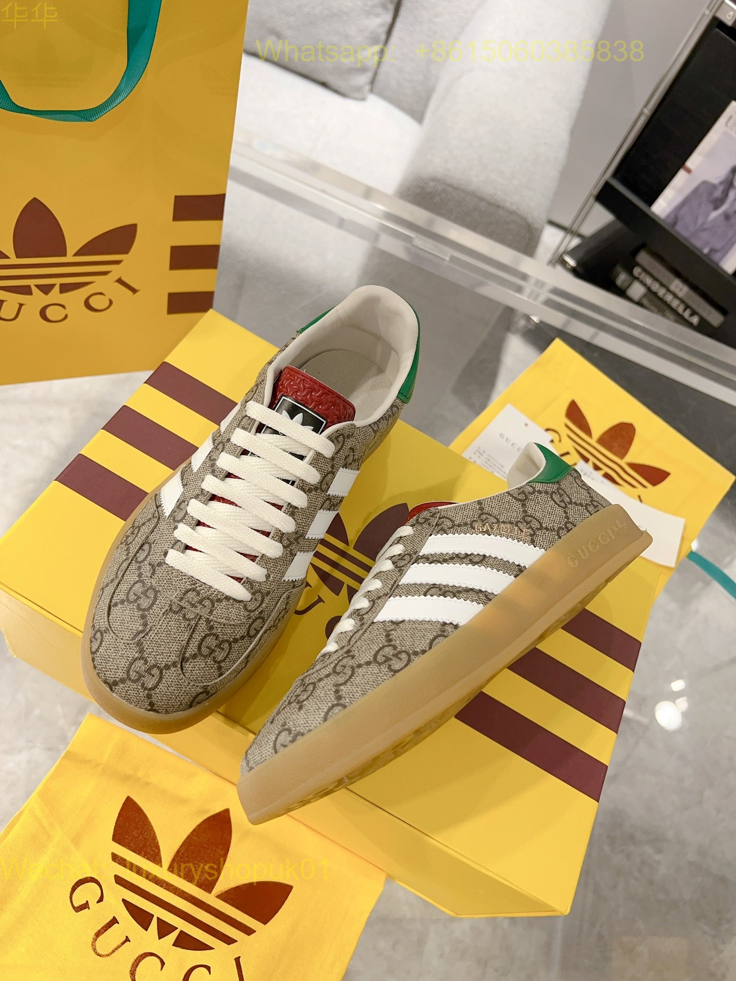 Adidas x Gucci Gazelle sneaker Mens Women Shoes