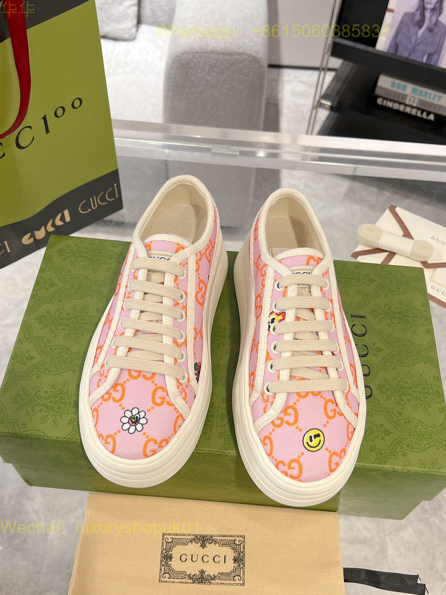 Gucci Leather Vintage Sneaker Women Shoes