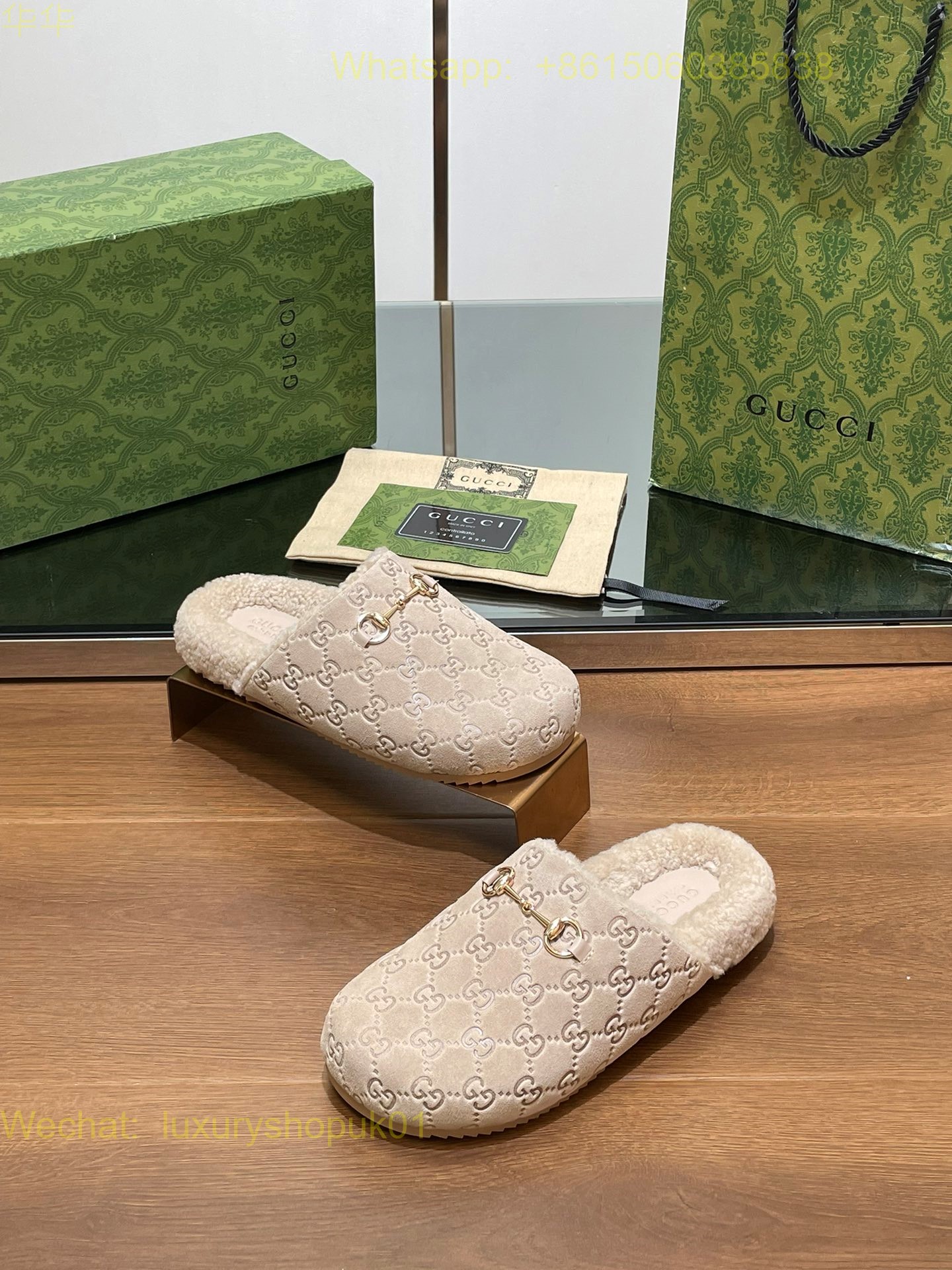 Gucci Horsebit Slip On Mules Princetown Fur Shearling Slippers Mens Women Shoes