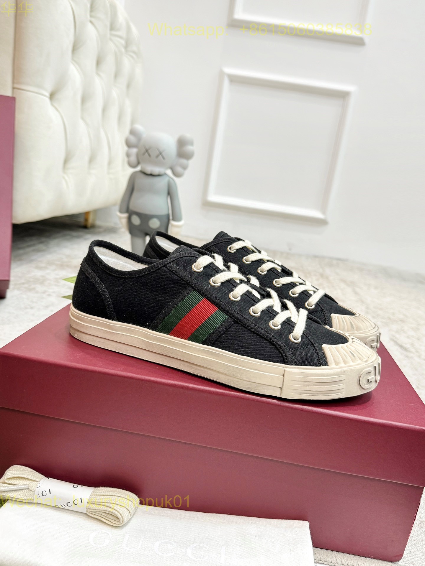 Gucci Lido GG Canvas Interlocking G sneakers Mens Women Shoes