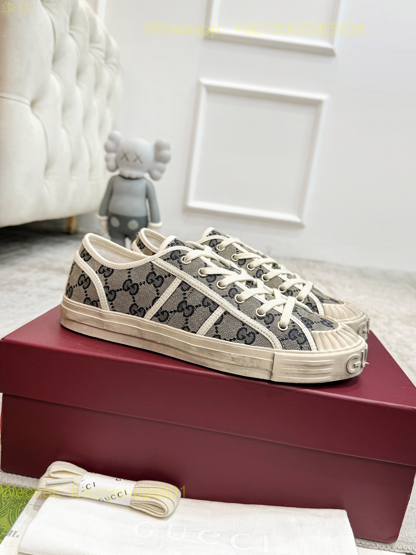 Gucci Lido GG Canvas Interlocking G sneakers Mens Women Shoes