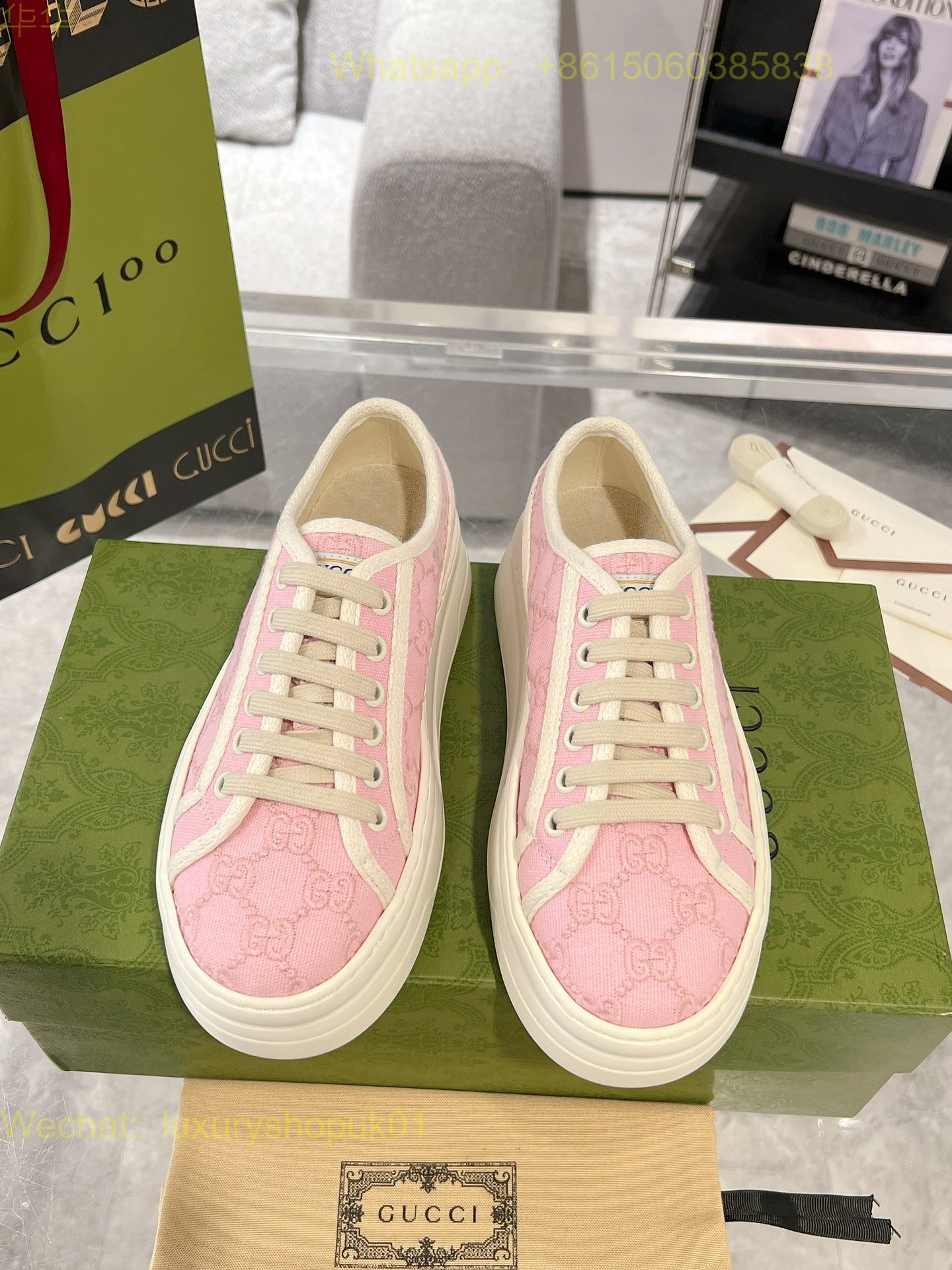 Gucci Leather Vintage Sneaker Women Shoes