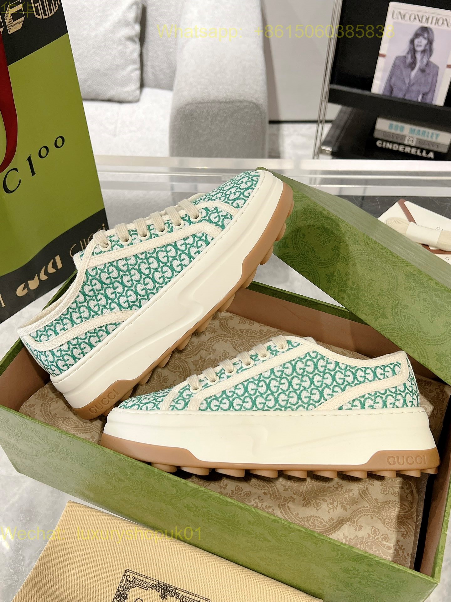 Gucci Rhyton Leather Vintage Sneaker Women Shoes