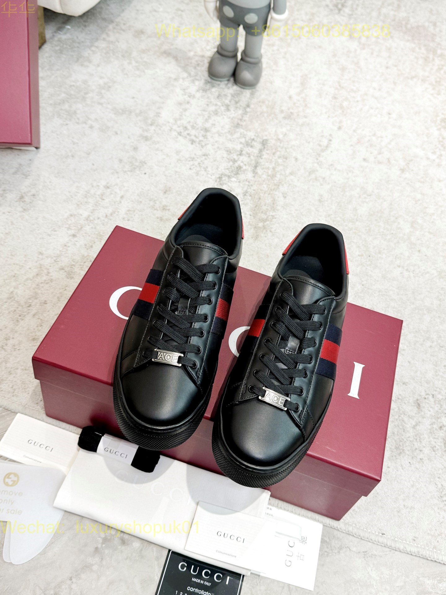 Gucci Ace GG Canvas Interlocking G sneakers Mens Women Shoes