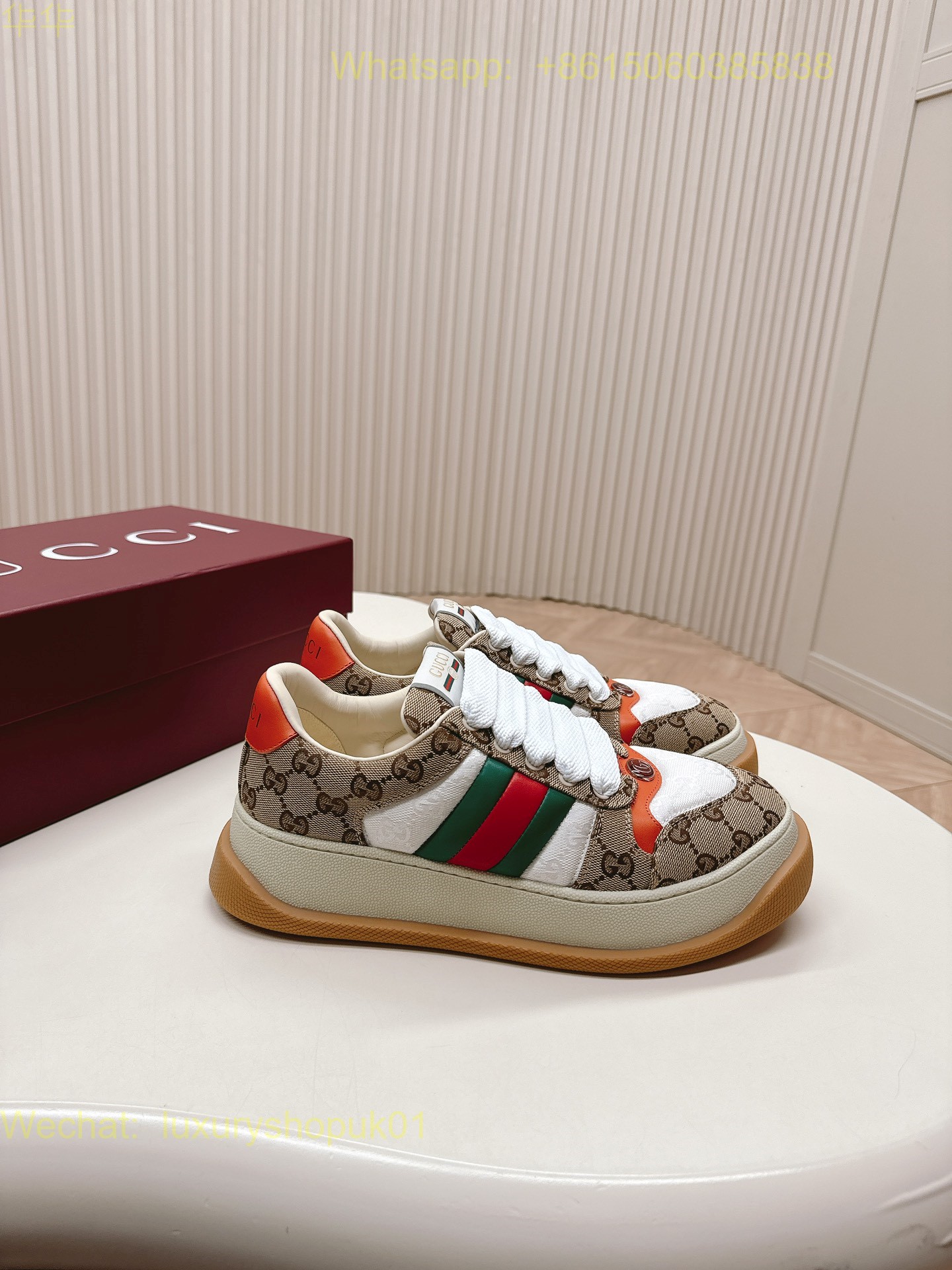 Gucci Fur shearling Sneaker Mens Women GG Shoes