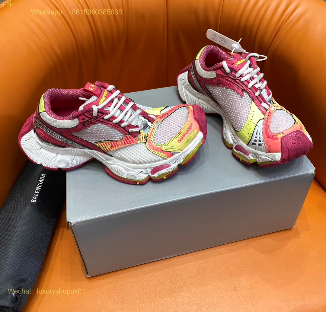 BALENCIAGA Stapler Distressed Mesh Rubber Sneakers Mens Women Shoes