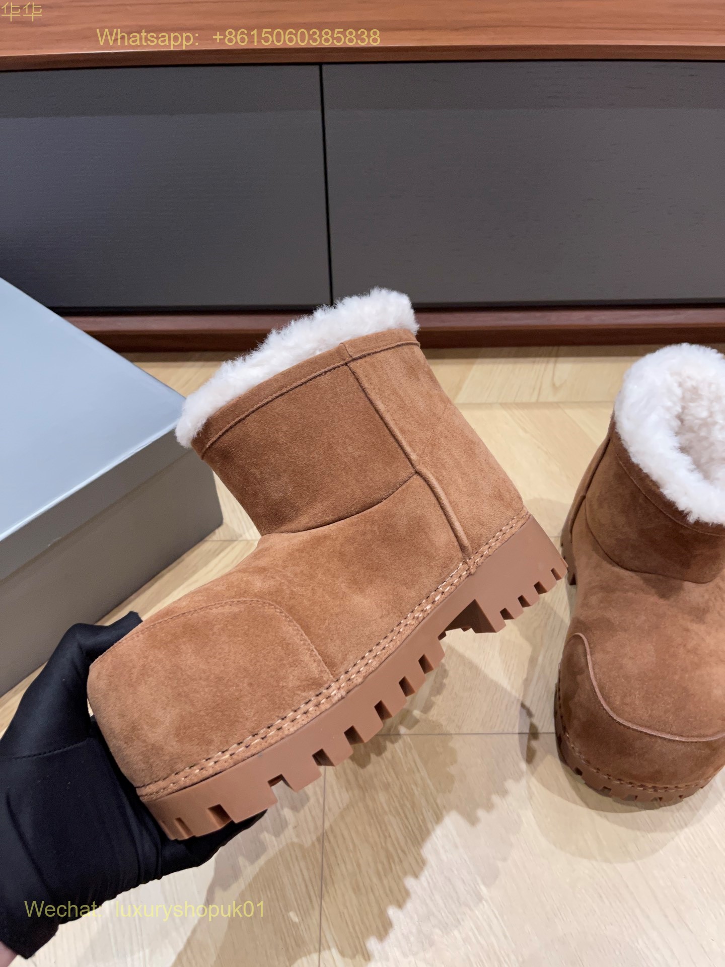 Balenciaga Alaska Fur Ankle Boot skiwear Mens Women snow Shoes