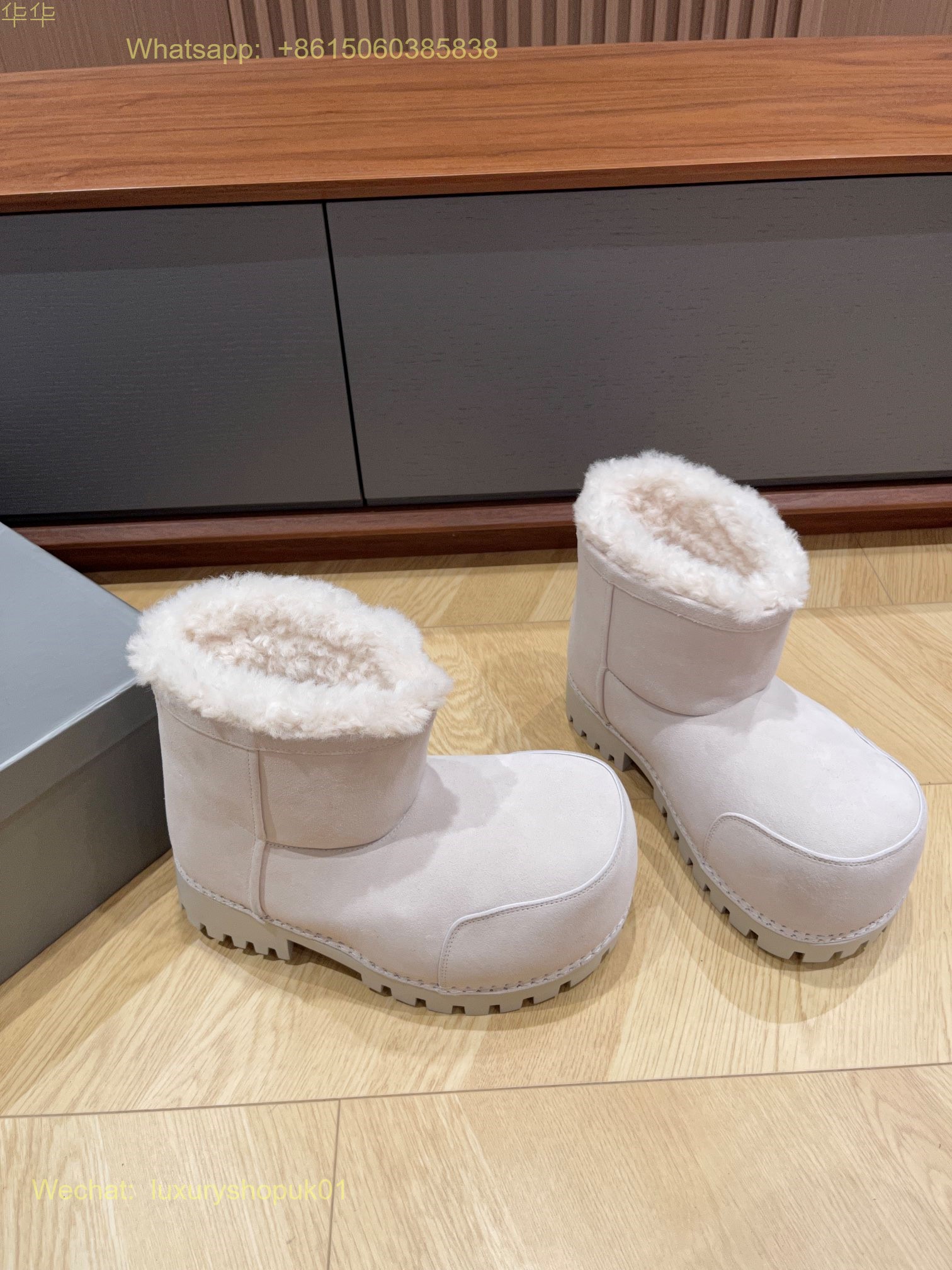 Balenciaga Alaska Fur Ankle Boot skiwear Mens Women snow Shoes