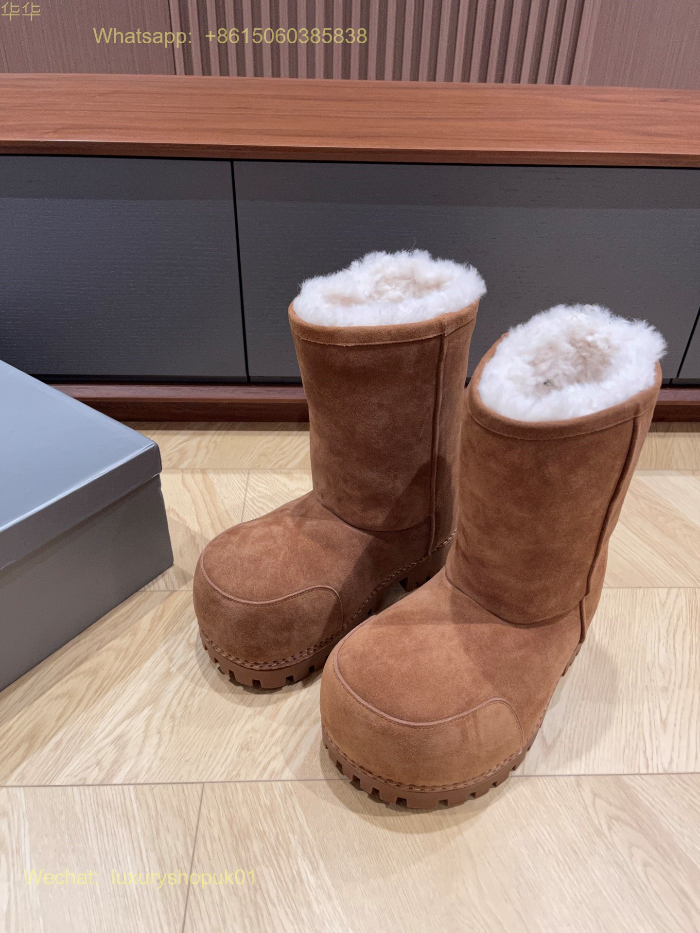 Balenciaga Alaska Fur Low Boot skiwear Mens Women snow Shoes