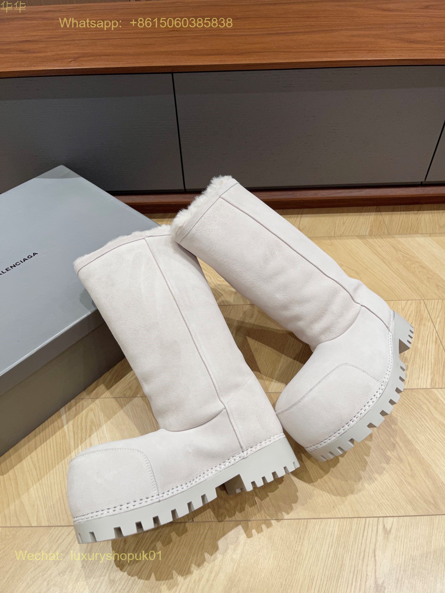 Balenciaga Alaska Fur High Boot skiwear Mens Women snow Shoes