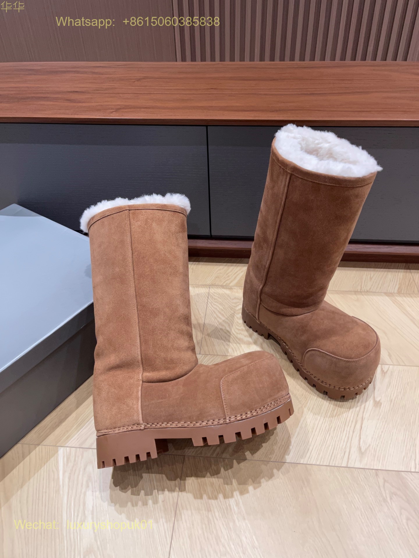 Balenciaga Alaska Fur High Boot skiwear Mens Women snow Shoes