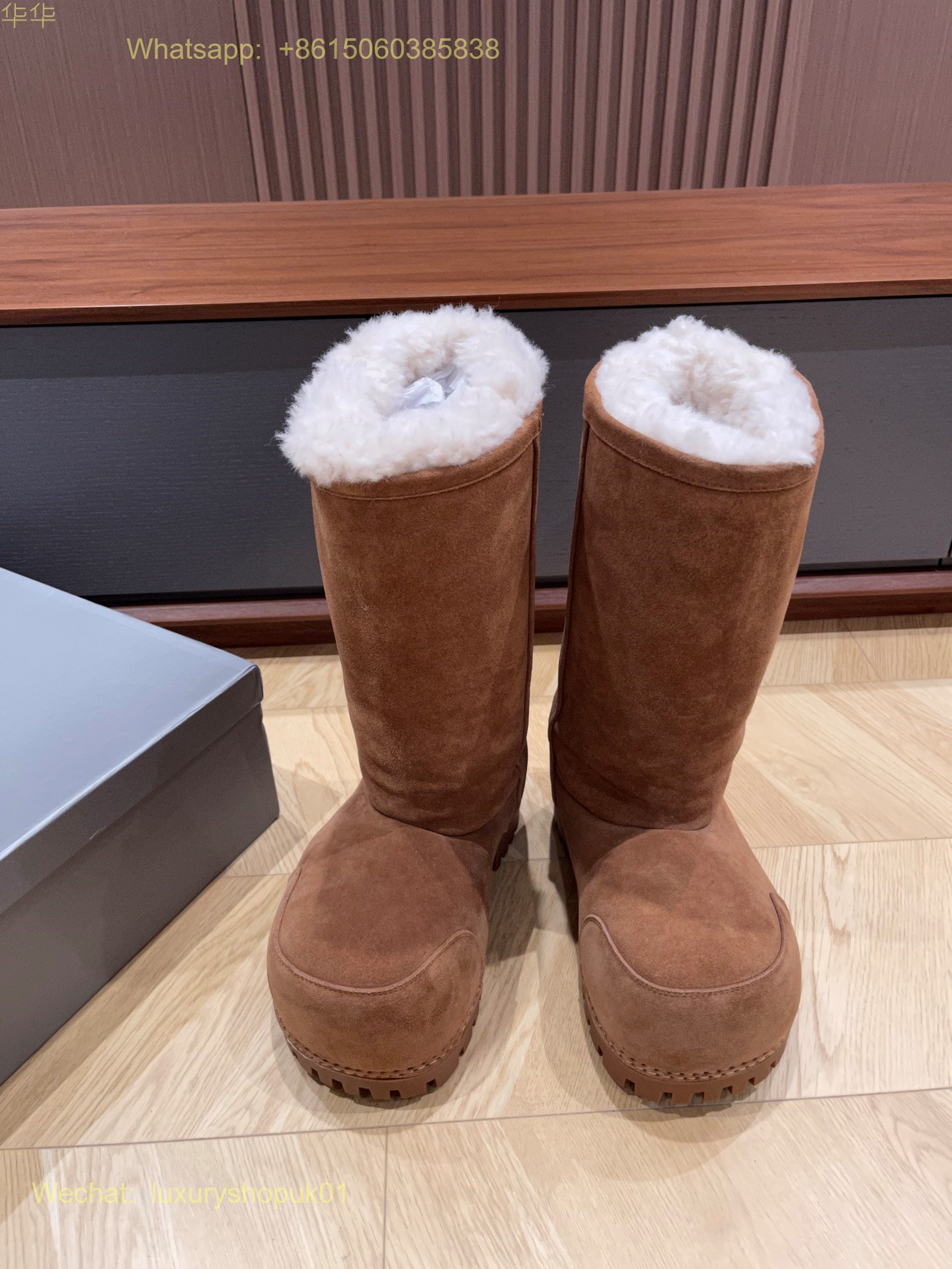 Balenciaga Alaska Fur High Boot skiwear Mens Women snow Shoes