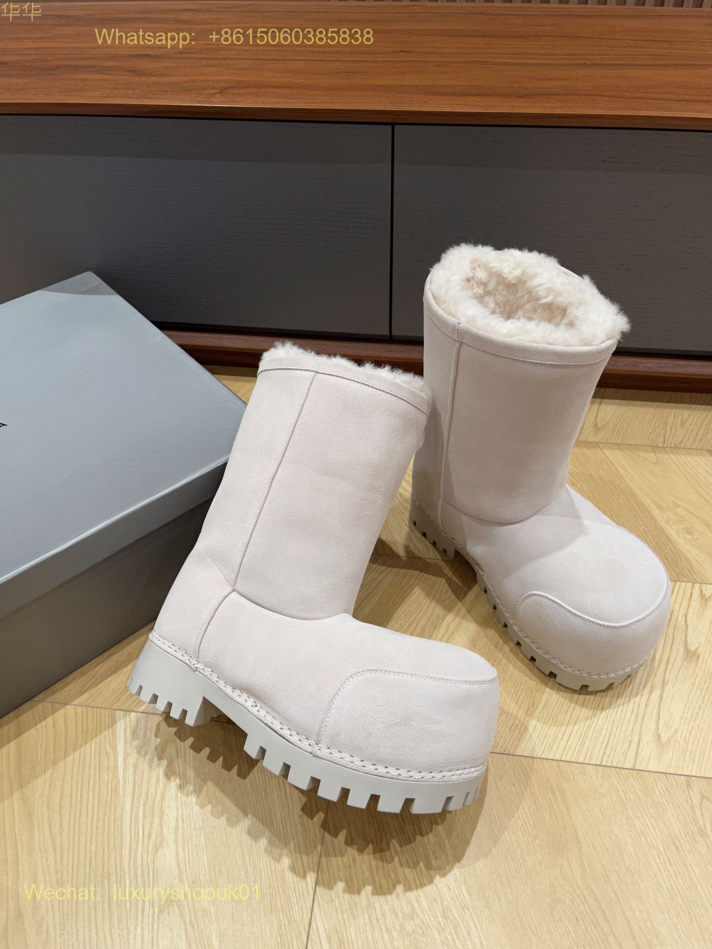 Balenciaga Alaska Fur Low Boot skiwear Mens Women snow Shoes