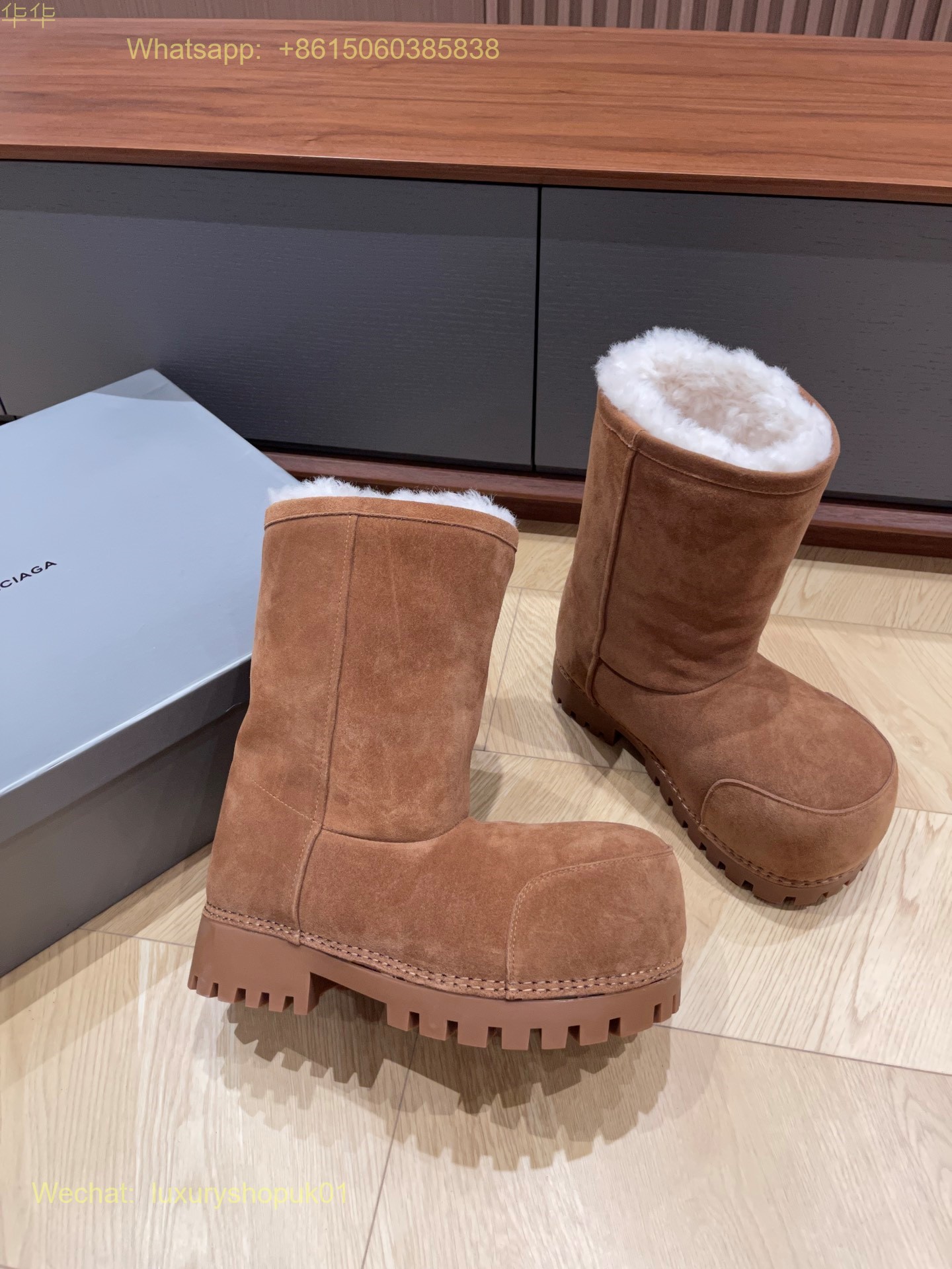 Balenciaga Alaska Fur Low Boot skiwear Mens Women snow Shoes