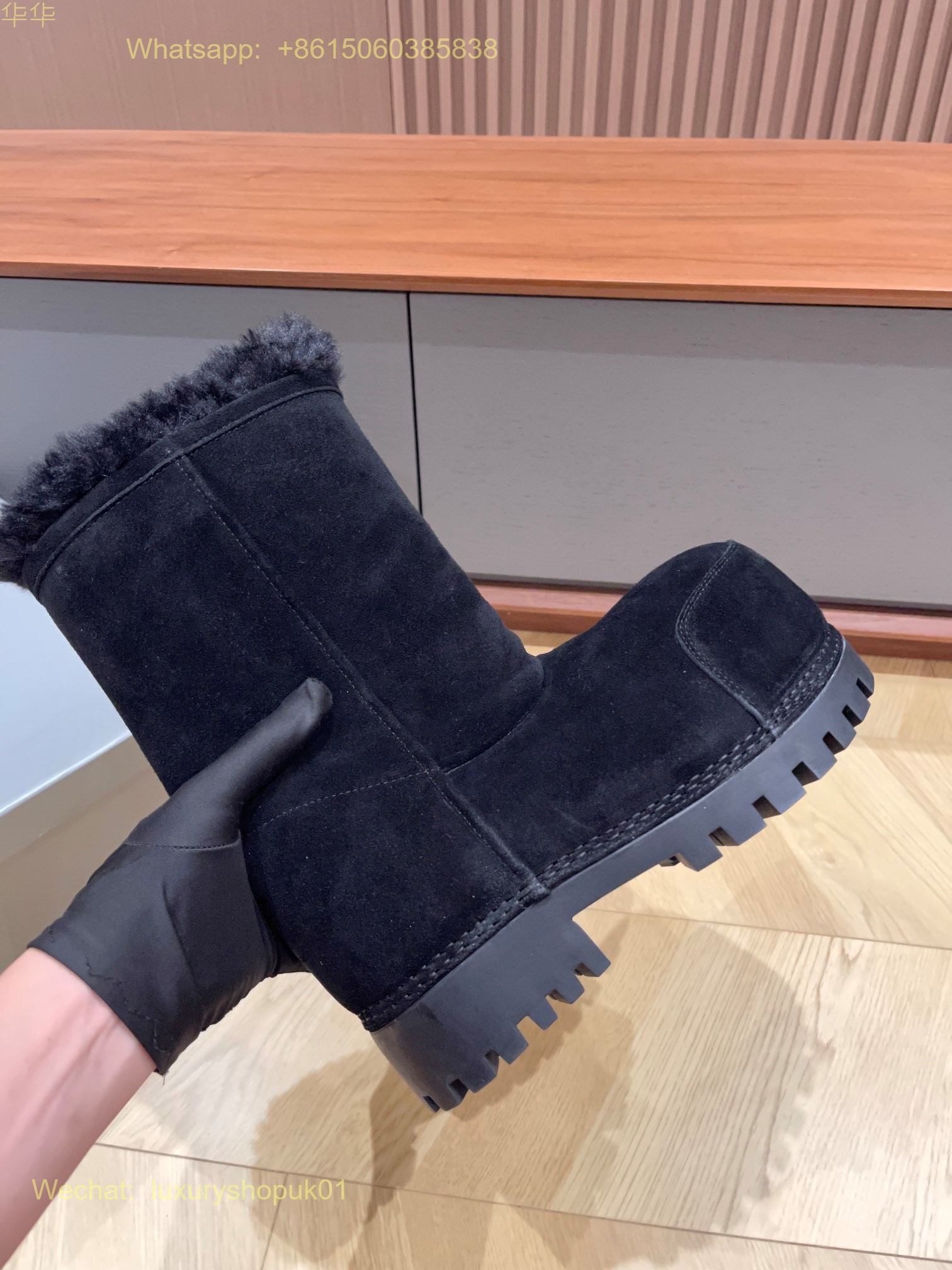 Balenciaga Alaska Fur Low Boot skiwear Mens Women snow Shoes