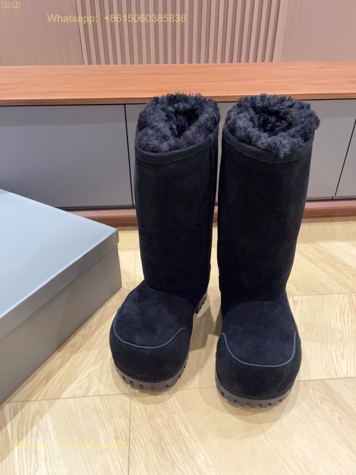 Balenciaga Alaska Fur High Boot skiwear Mens Women snow Shoes