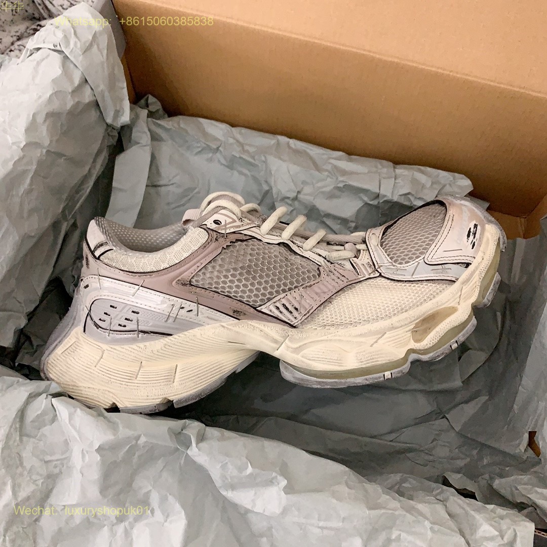 BALENCIAGA Stapler Distressed Mesh Rubber Sneakers Mens Women Shoes
