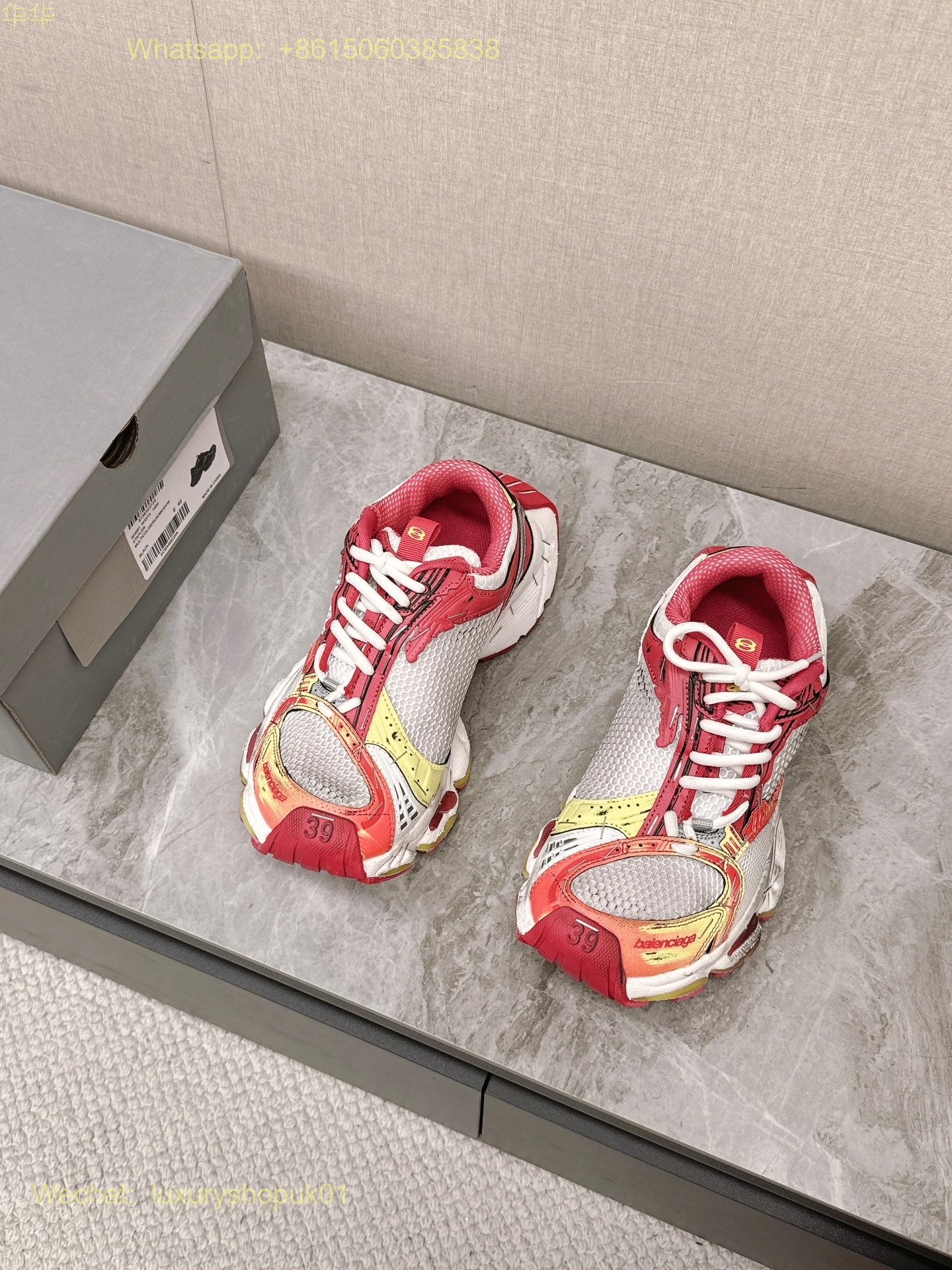 BALENCIAGA Stapler Distressed Mesh Rubber Sneakers Mens Women Shoes