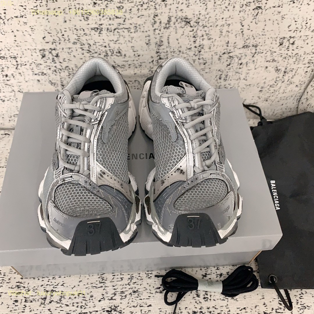 BALENCIAGA Stapler Distressed Mesh Rubber Sneakers Mens Women Shoes