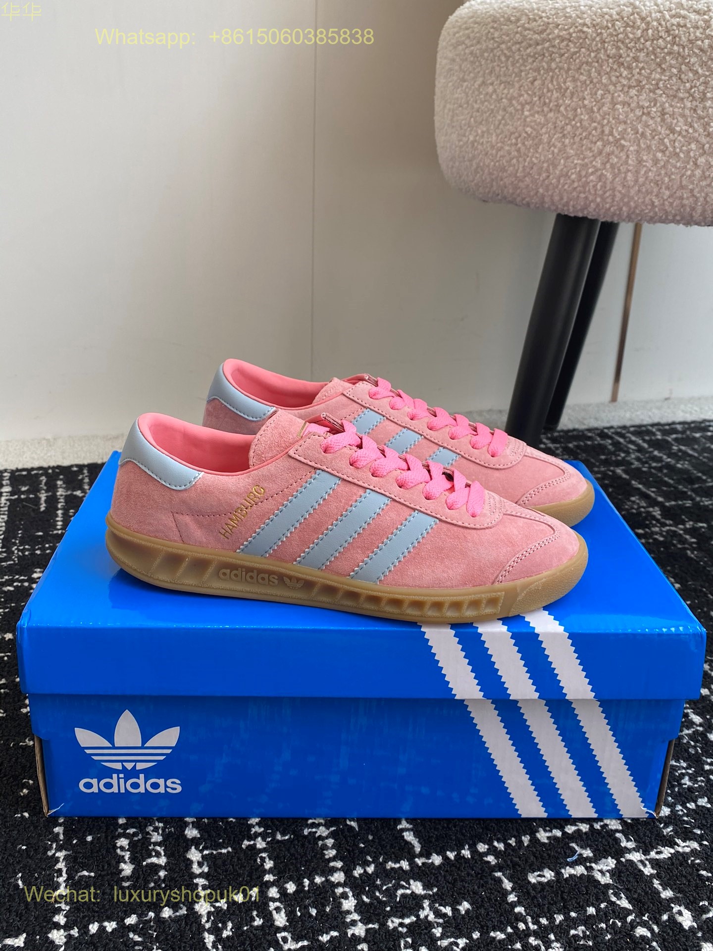 Adidas Hamburg Leather-Trimmed Suede Sneakers trainers Women Shoes