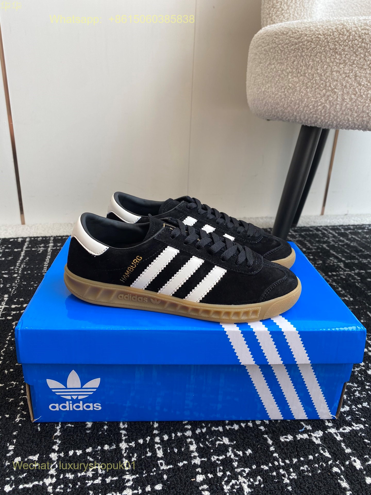 Adidas Hamburg Leather-Trimmed Suede Sneakers trainers Women Shoes