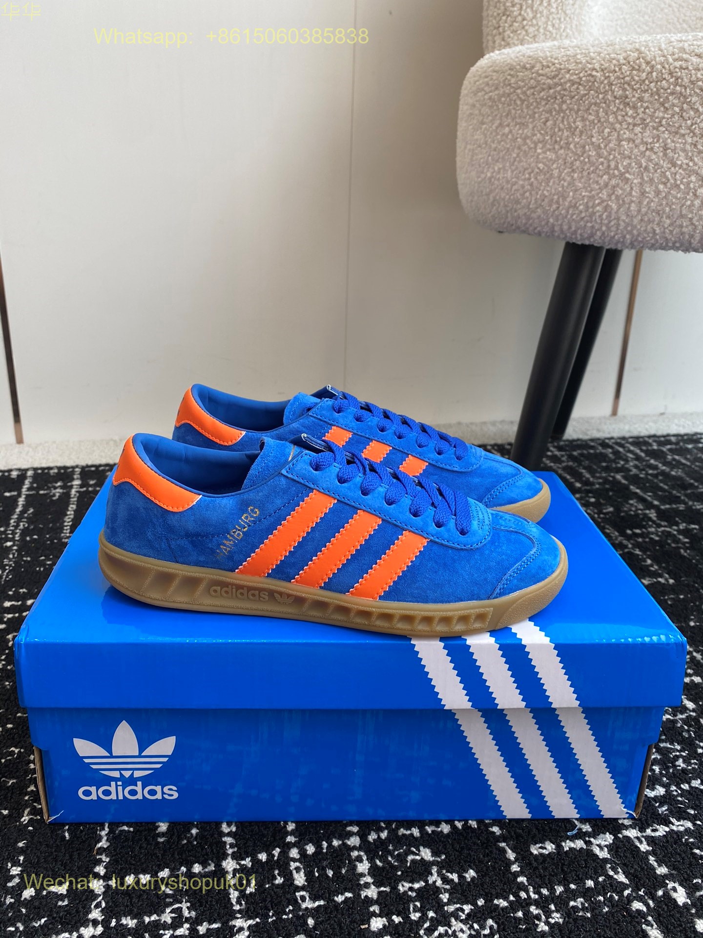 Adidas Hamburg Leather-Trimmed Suede Sneakers trainers Women Shoes