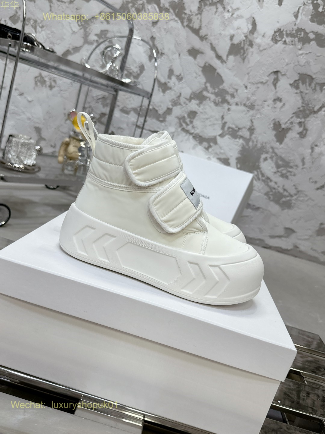 Balenciaga Fur Ankle Boot Women snow Shoes