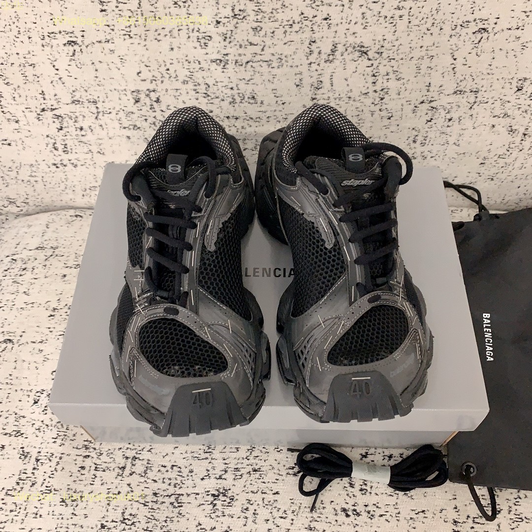 BALENCIAGA Stapler Distressed Mesh Rubber Sneakers Mens Women Shoes