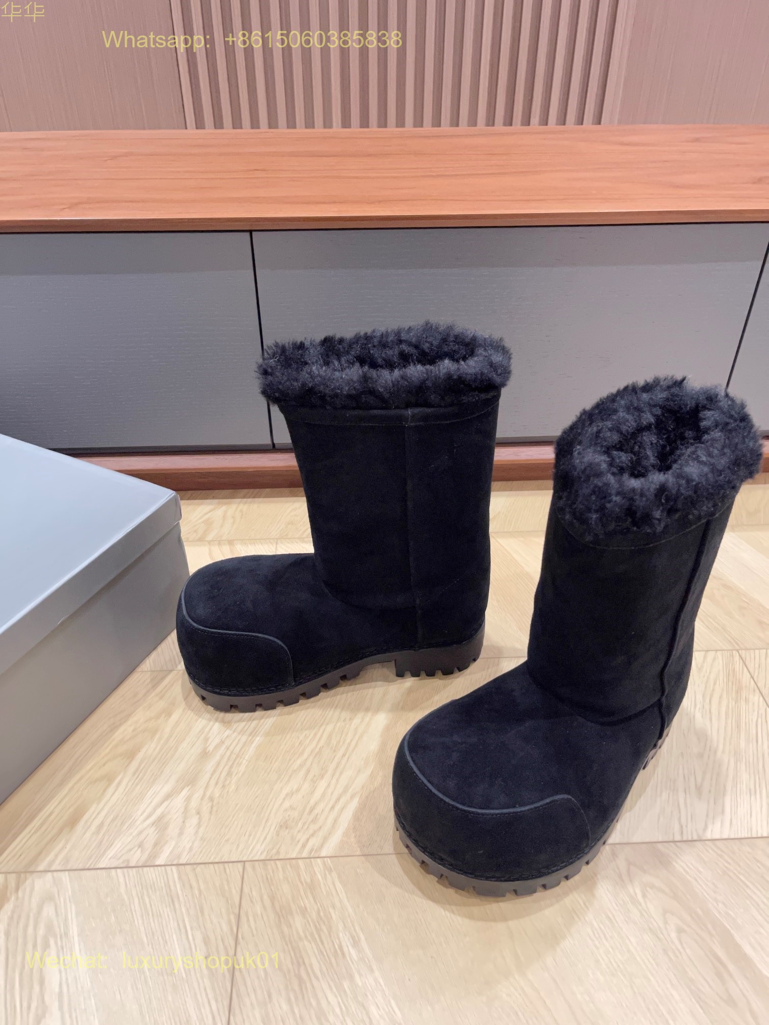 Balenciaga Alaska Fur Low Boot skiwear Mens Women snow Shoes